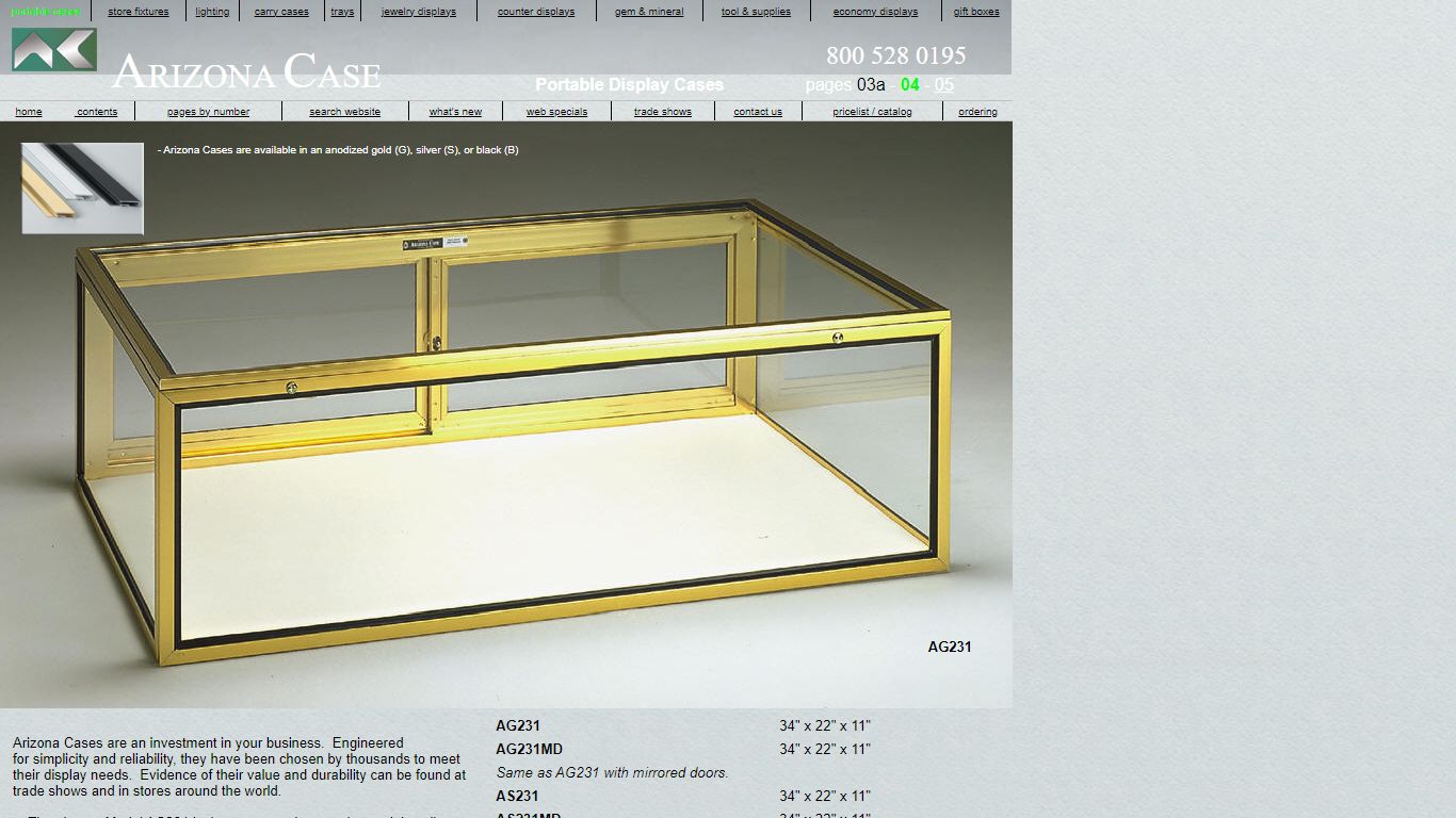 Catalog page 04 - Portable Display Cases - Arizona Case
